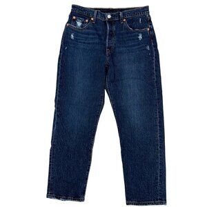 NWT Levis 501 Original Womens Blue Cropped High-Rise Straight Leg Jeans W29 L26